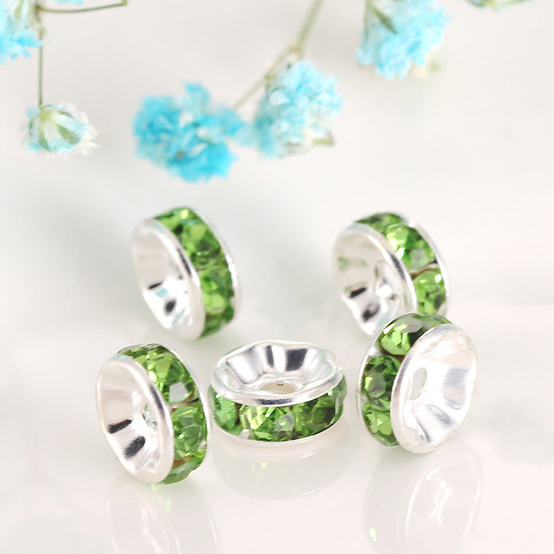 Colorful Diamond Ring Spacer Beads