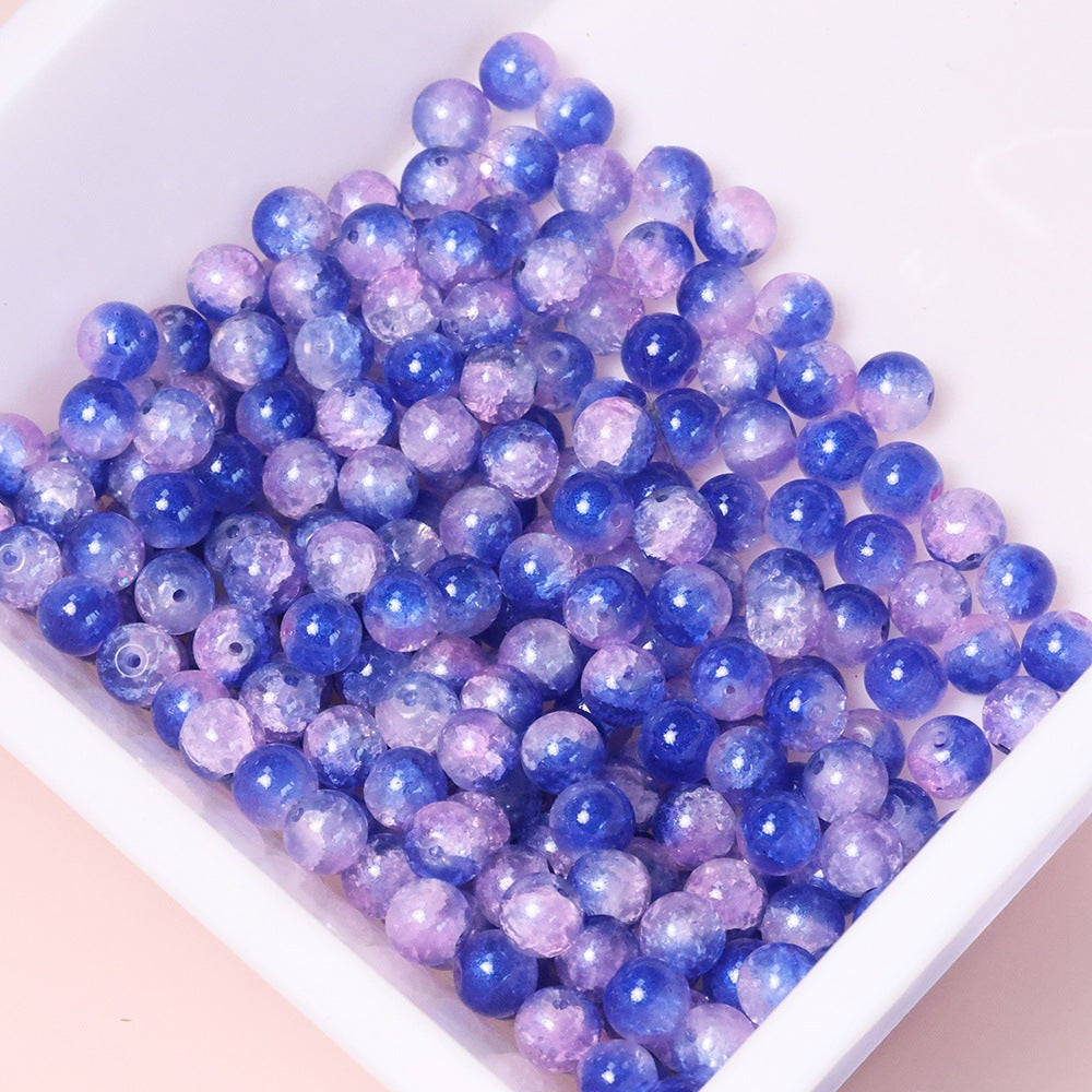 10mm Three-Color Ice Soul Crackle Beads Handmade Glass Beads Loose Beads