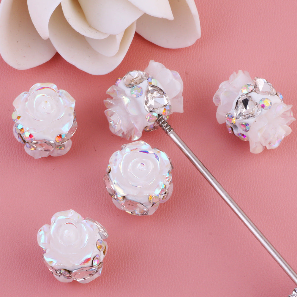 Double-sided Diamond-encrusted Rose Flower Soft Clay Diamond Ball