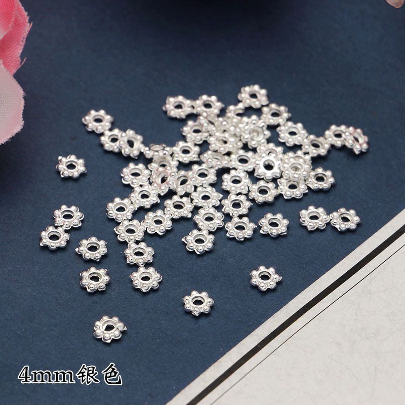 4/6mm Alloy Flower Core Gold-Plated Gear Spacer Beads