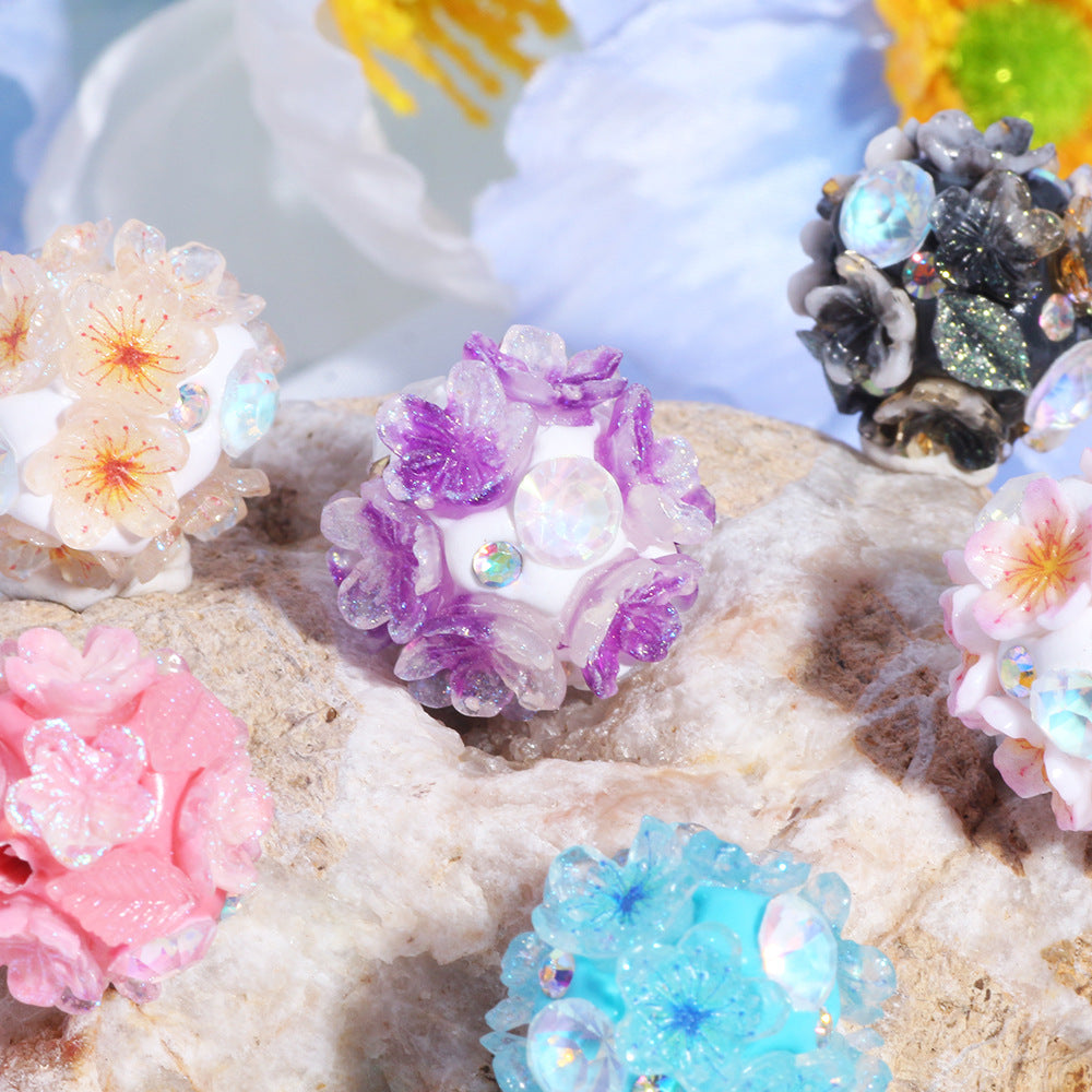 Luminous Flowers Wearable Straight Hole Epoxy Beads
