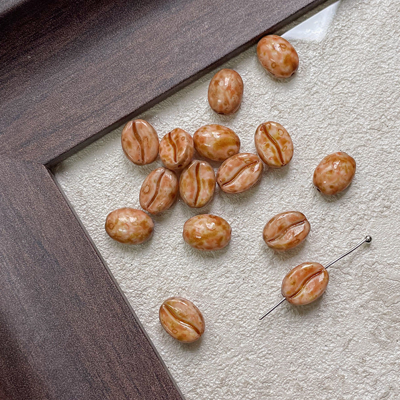 Coffee Bean Czech Glass Beads