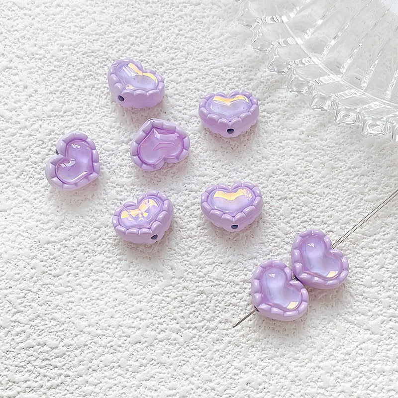 10 pcs Sweet Jelly Star Heart Beads Alloy