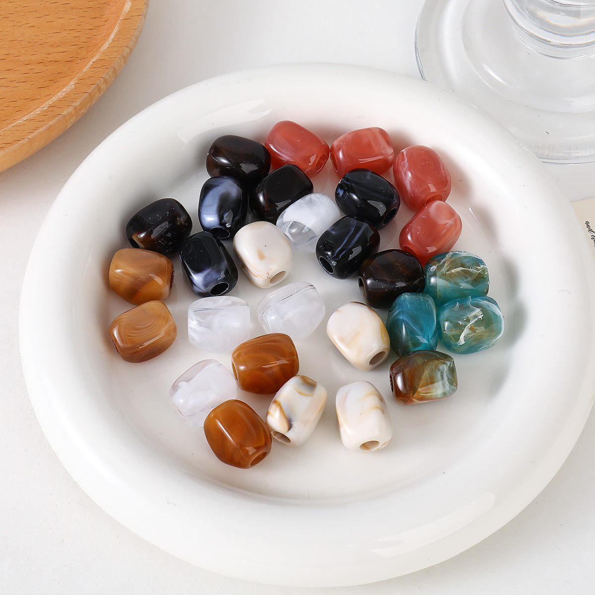 Imitation Jade Agate Irregular Large Hole Beads