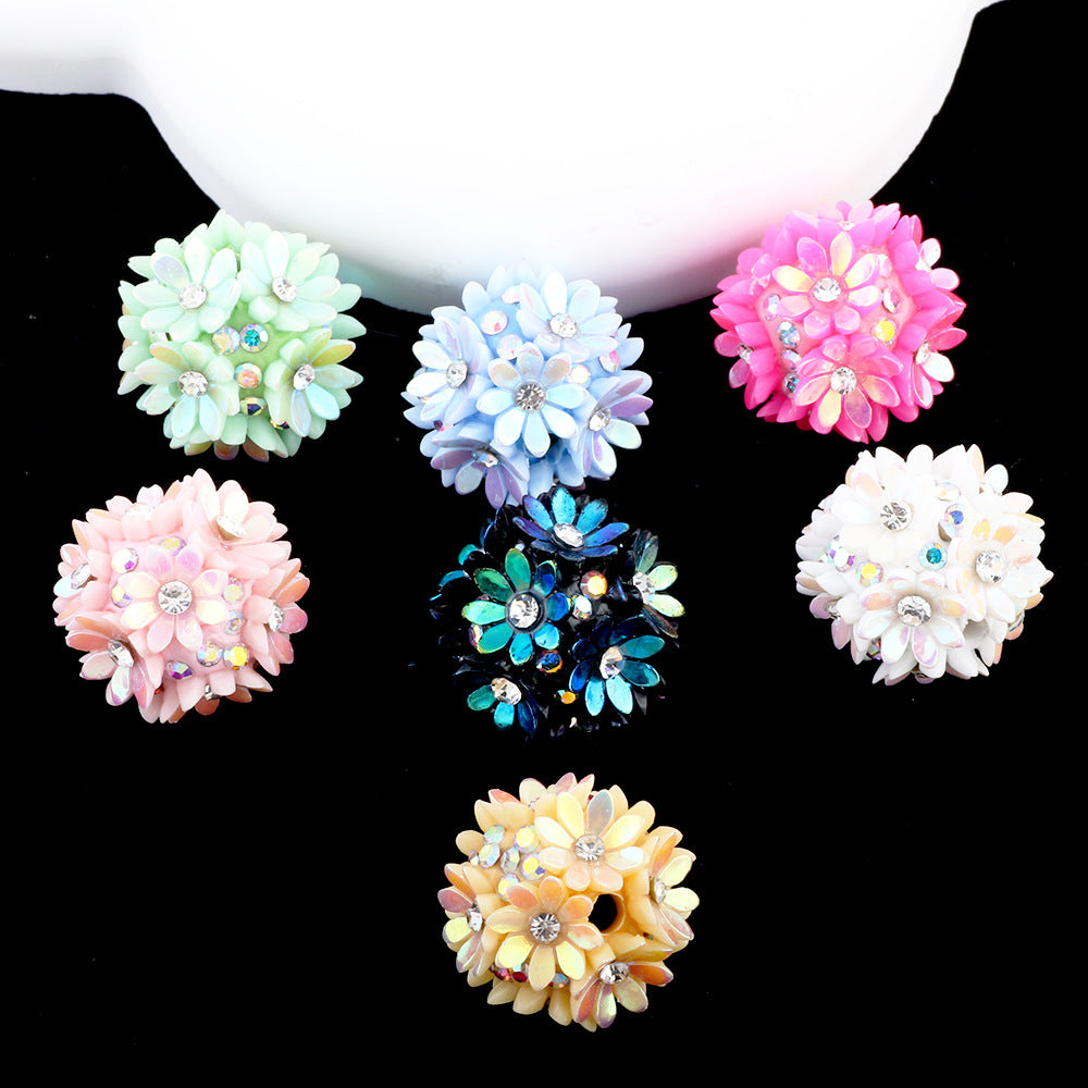 Diamond-encrusted Colorful Eight-Petal Flower Ball