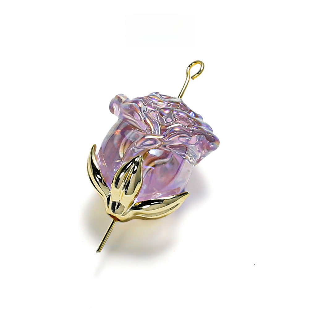 Electroplated Straight Hole Rose Beads