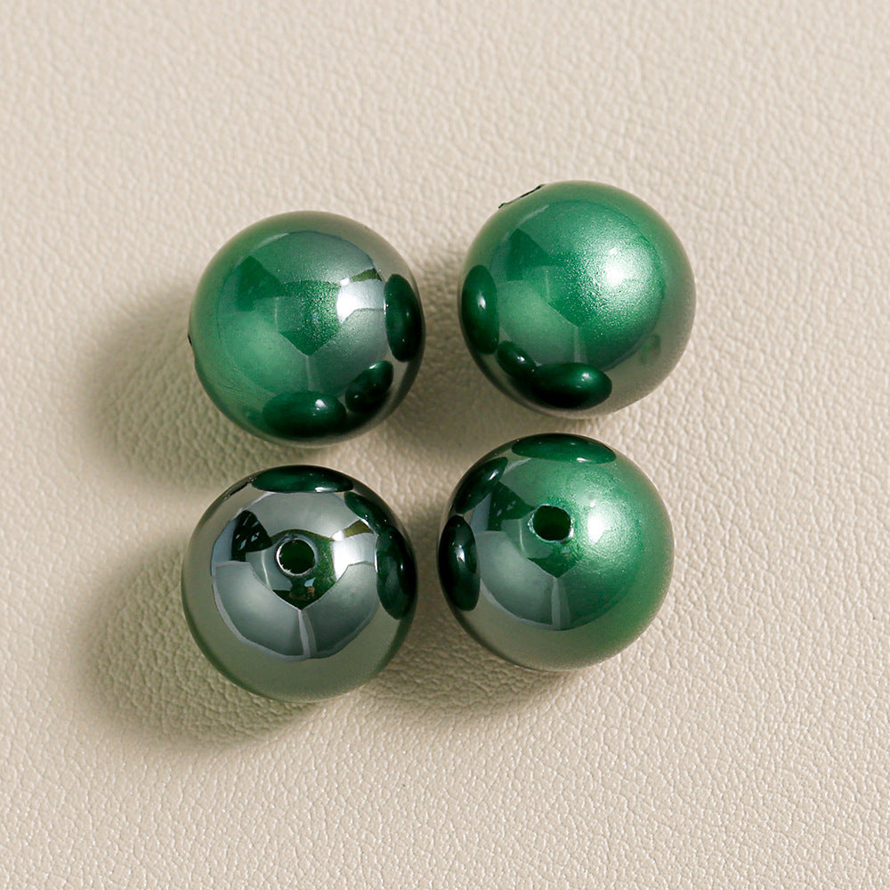 Mabei Two-Color through Hole round Beads Gradient Solid Color Plating round Beads