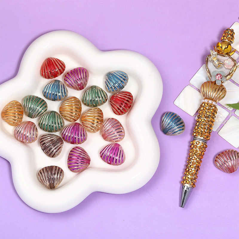 10 Pcs Colorful Shell Through-Hole Beads