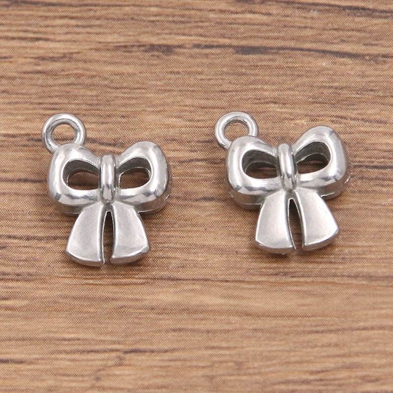 4 Styles 2 Colors Stainless Steel Gold Vacuum Plating Charm Bowknot Hat Heart Pendant
