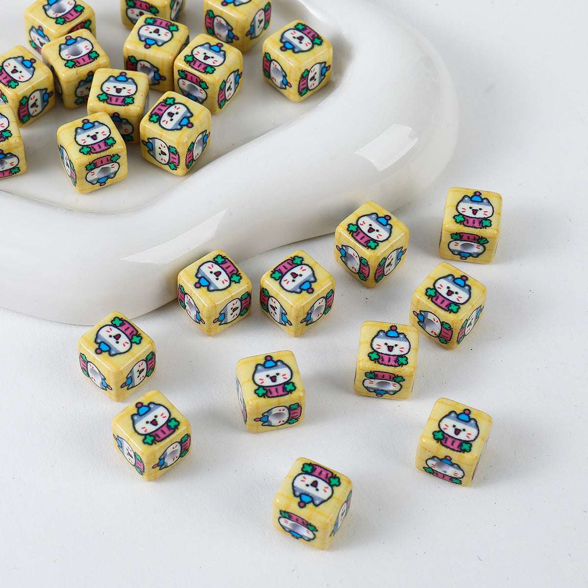 12mm Painted Color Acrylic beads Hamburger Bread Ice Cream Bear Squares