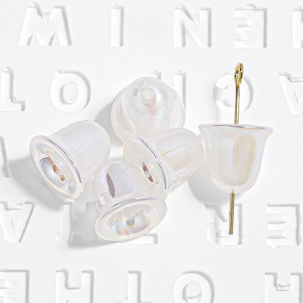 Thin and Glittering Plating Color Little Bell Shape Beads