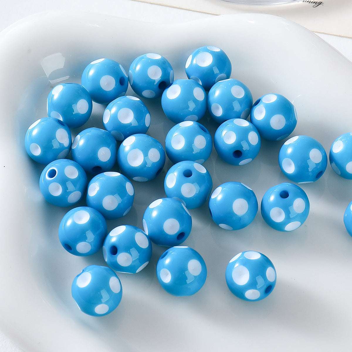 12mm Cute Fun Polka Dot Color Resin round Beads