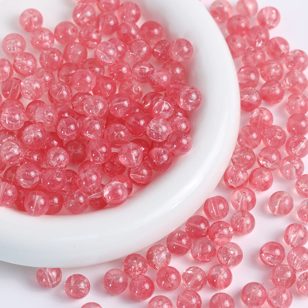 10mm Three-Color Ice Soul Crackle Beads Handmade Glass Beads Loose Beads