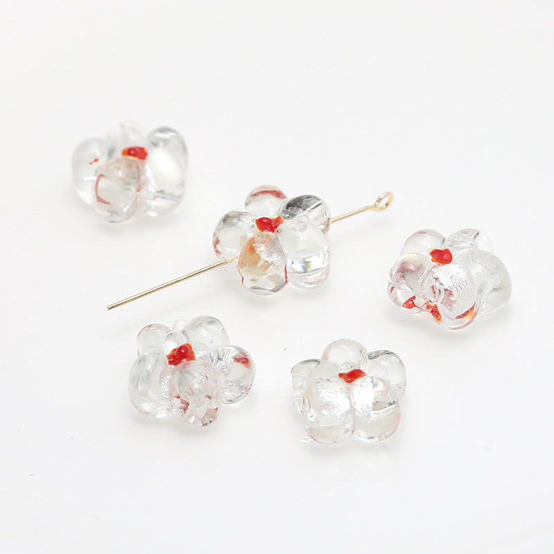 Glass Flower Sweet Ins Style Glass Loose Beads Beading Materials