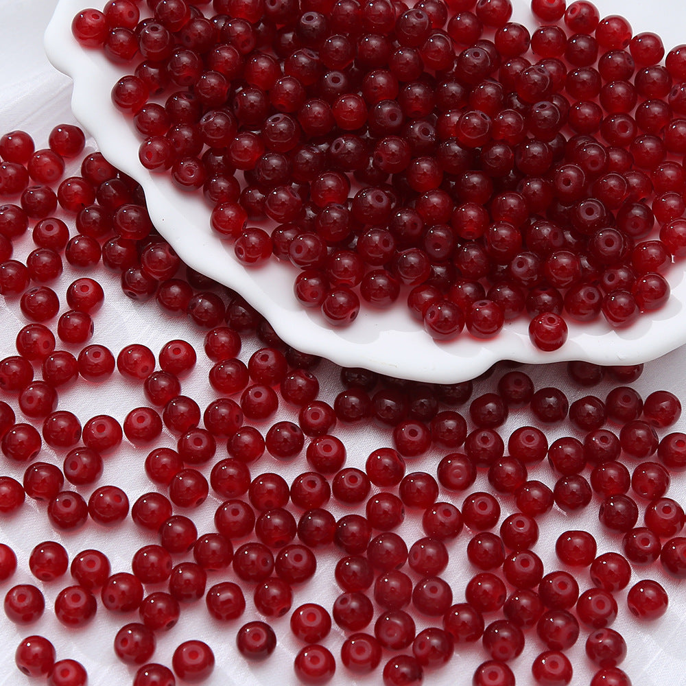 6-10mm Imitation Jade Glass Beads Glass Beads Loose Beads