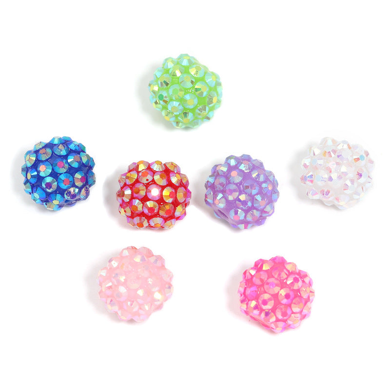 Colorful Heavy Beads Fashion Resin Inlaid Diamond Ball Loose Beads