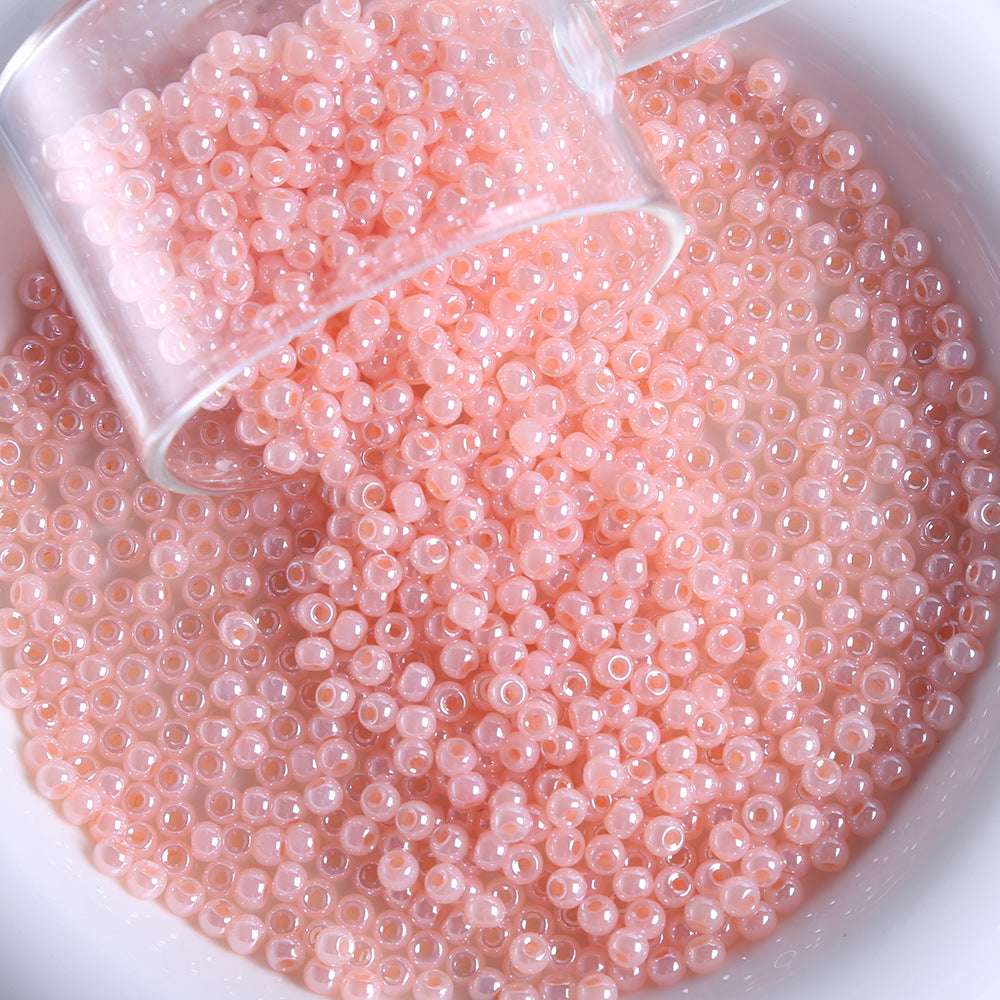 4mm cream glass rice beads pearlescent