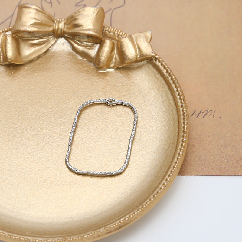 Alloy Irregular earrings Geometric Round Wrinkled Hollow Frame