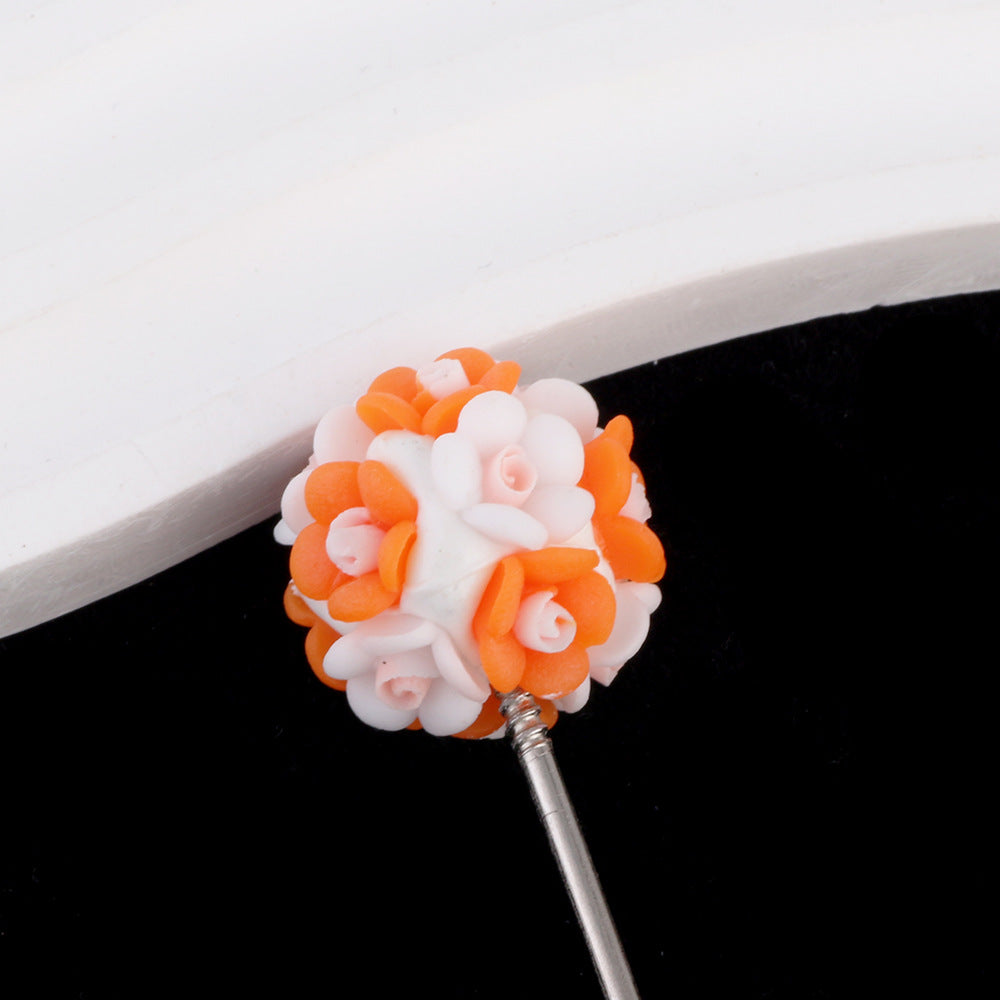 Flower Beads Luminous Simple Flower Rose Ball Clay Straight Hole Beads