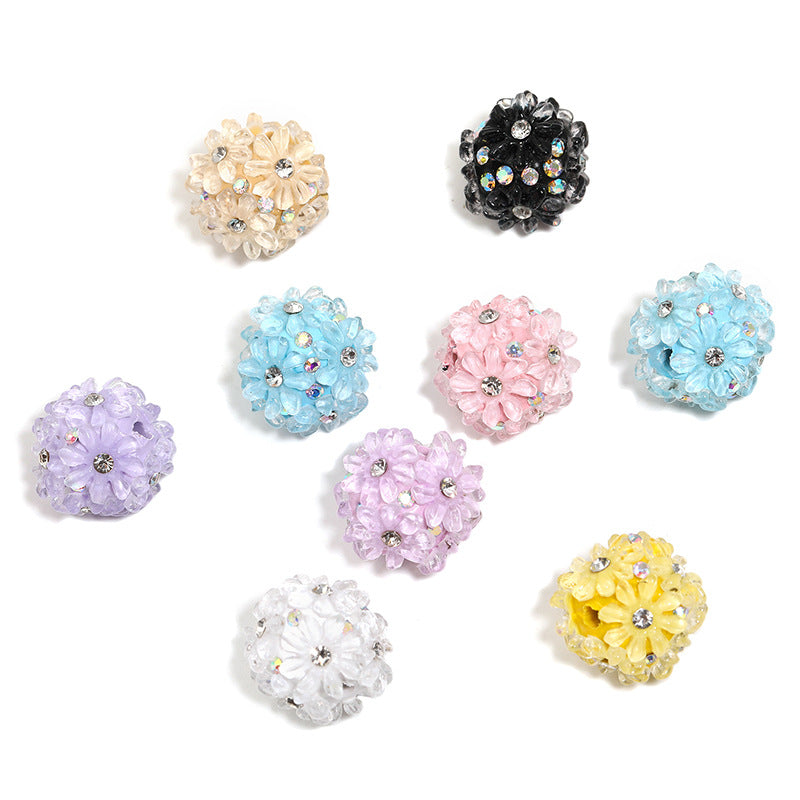 10 Pcs 3D Hairpin Hydrangea Loose Beads String Beads