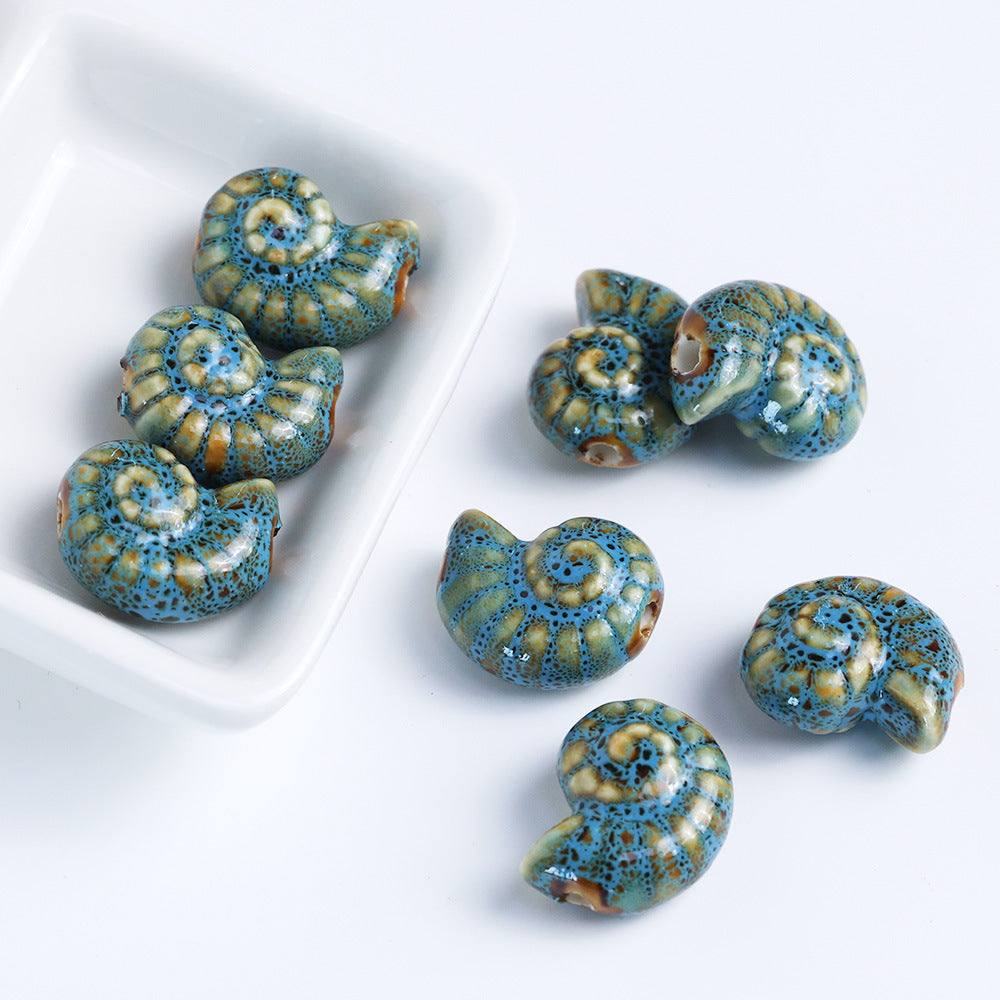 Snail Ceramic conch beadable beads