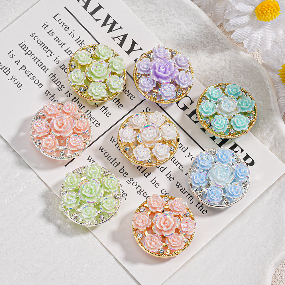 Round Double-Sided Resin Beads Gold and Silver Beads