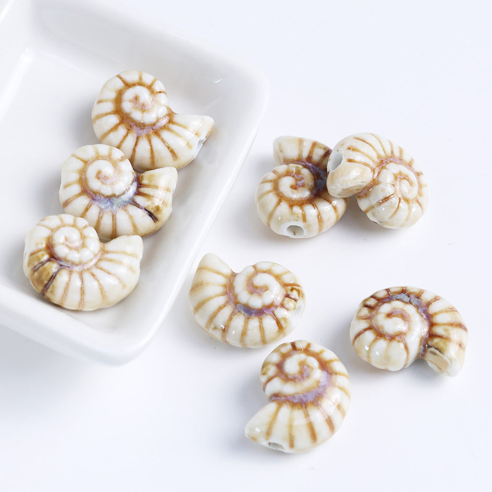 Snail Ceramic conch beadable beads