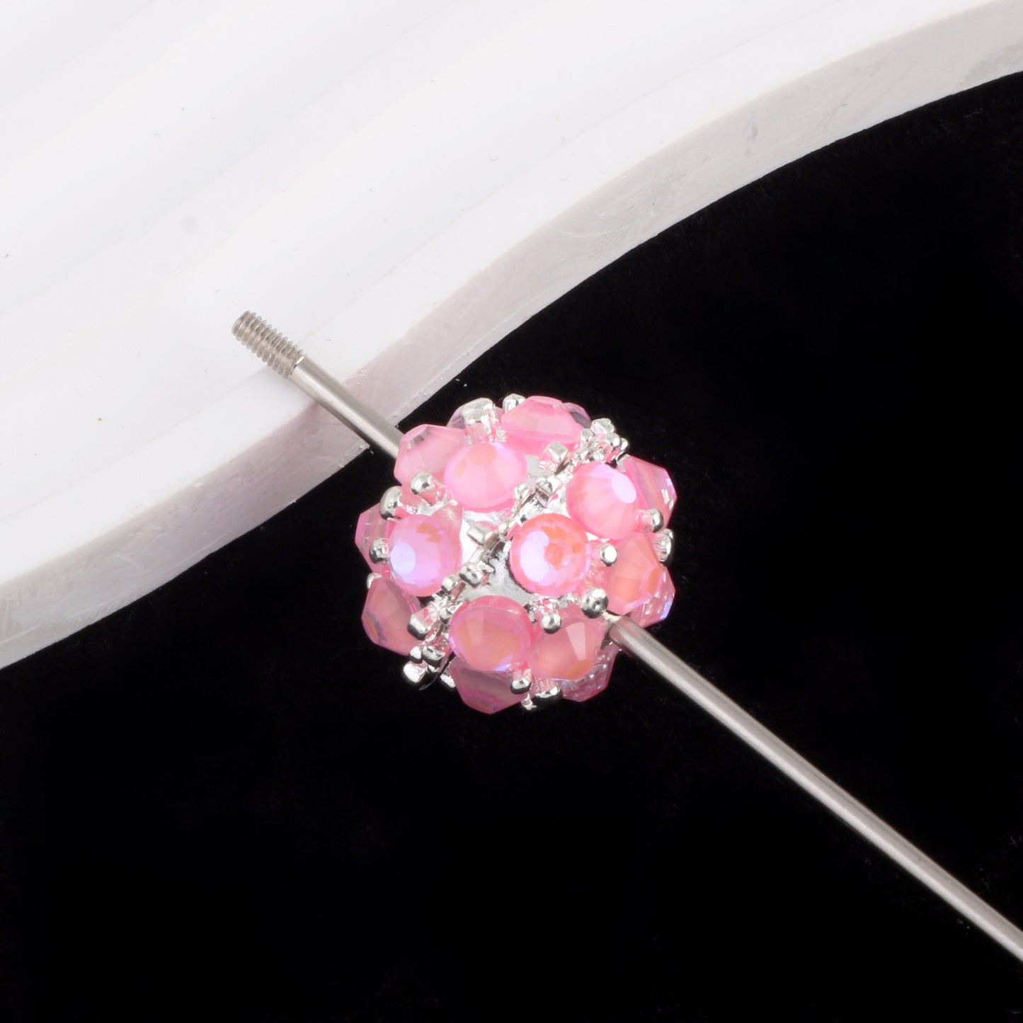 Flower Beads Mocha Diamond Alloy Beads Drill Balls Pen-Drillable Straight Hole Beads