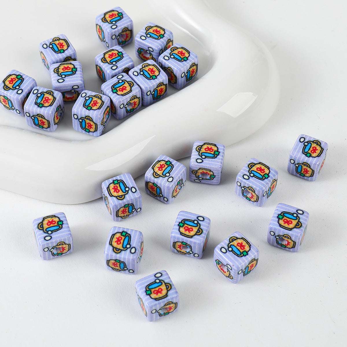 12mm Painted Color Acrylic beads Hamburger Bread Ice Cream Bear Squares