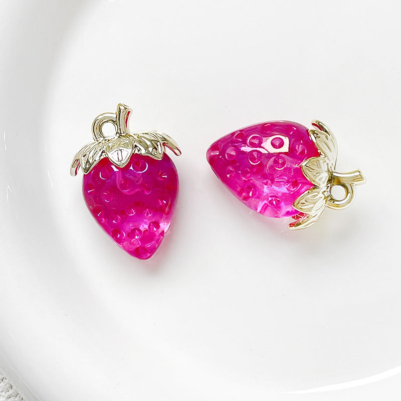 1pcs Acrylic Crystal Transparent Large Strawberry Pendant