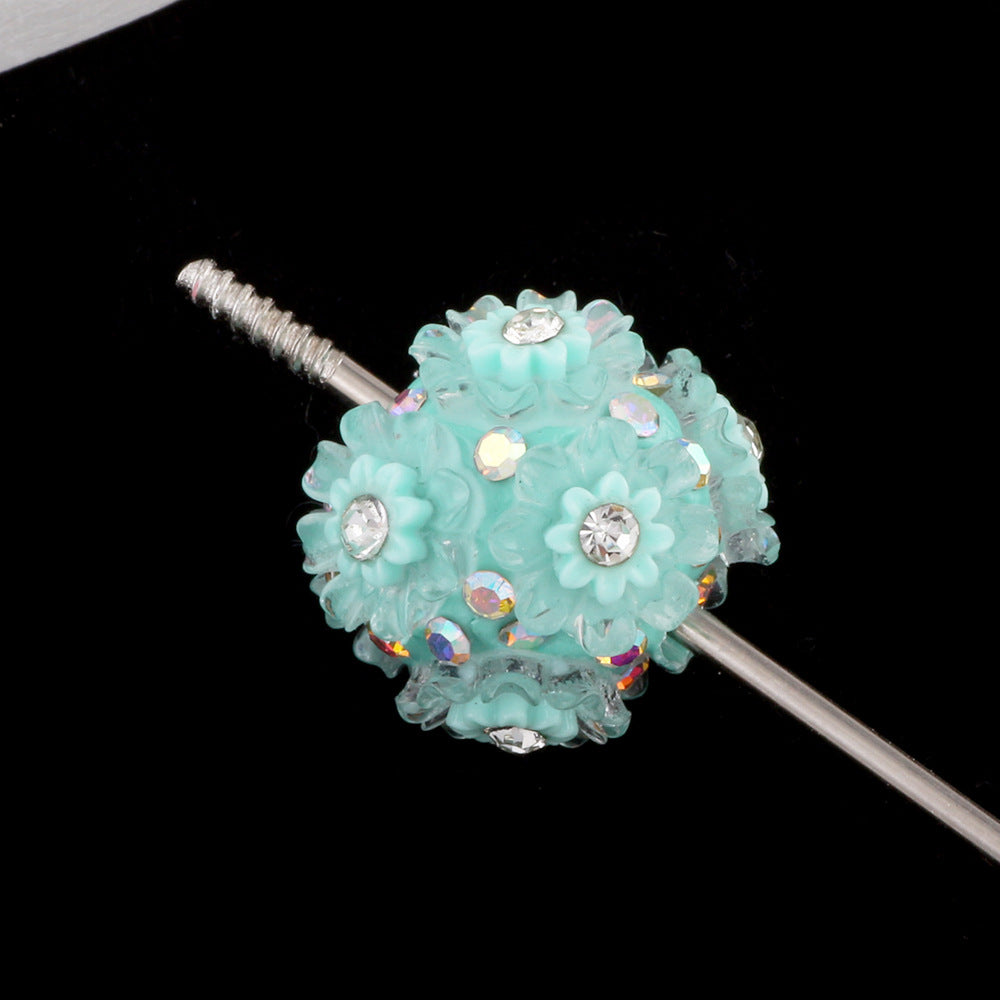 Flower Beads Inlaid with Rhinestones Small Daisy Flower Ball