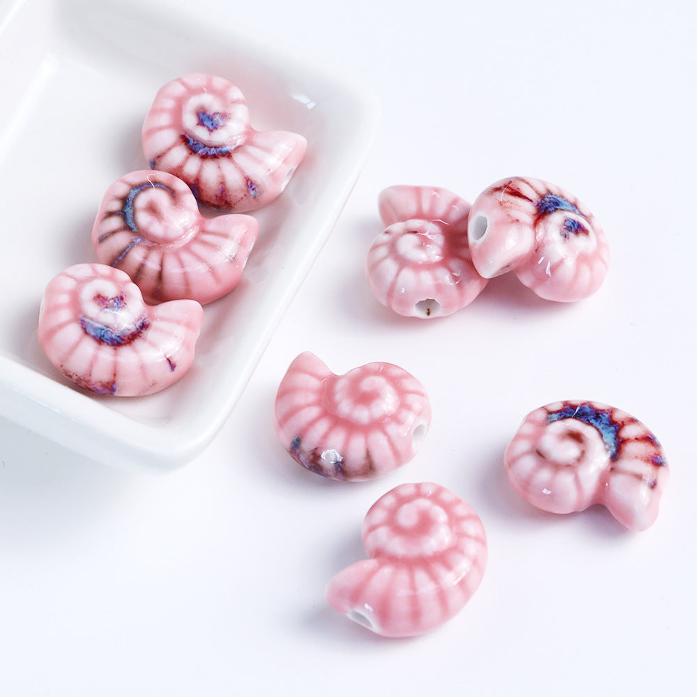 Snail Ceramic conch beadable beads