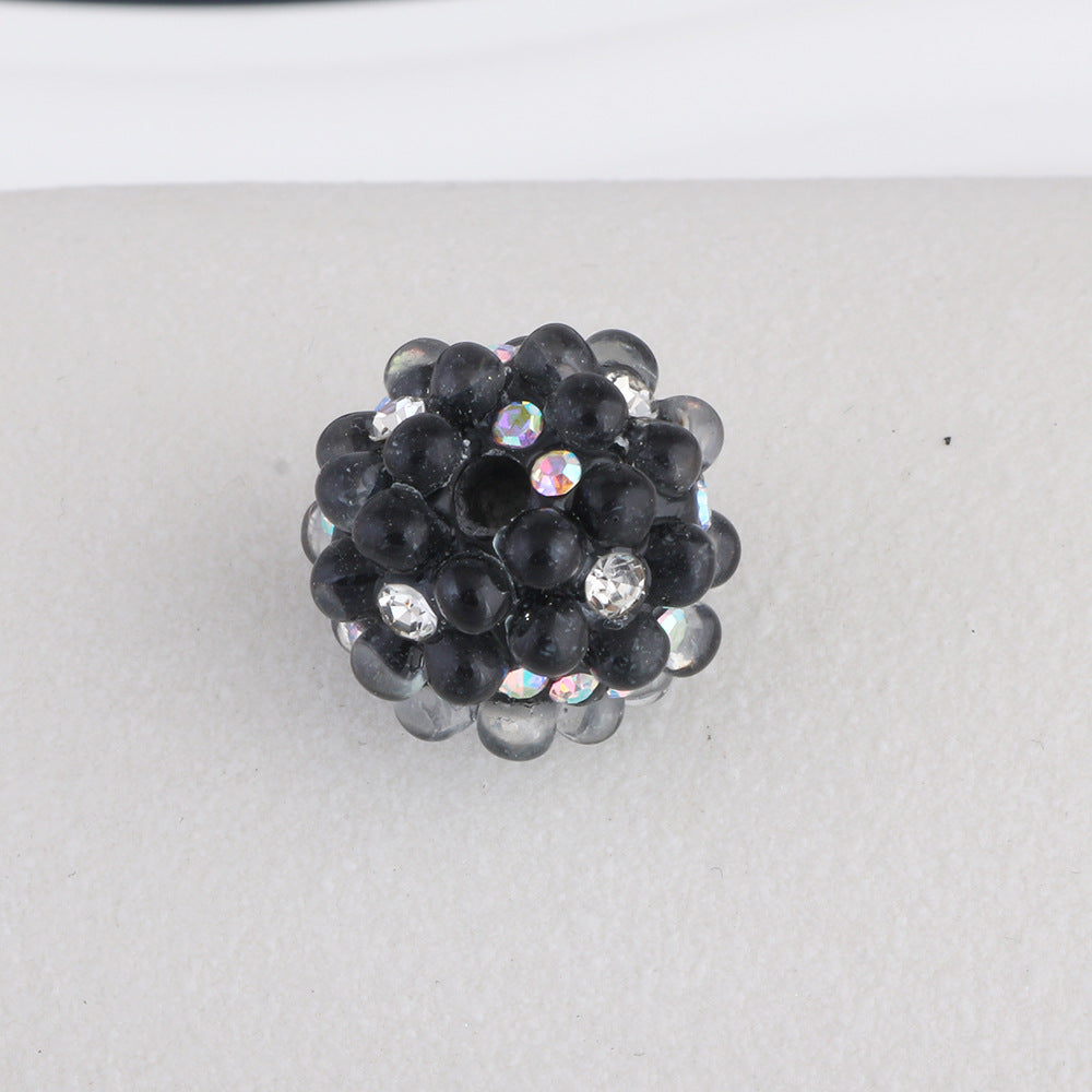 Inlaid Diamond Flower Bubble Beads