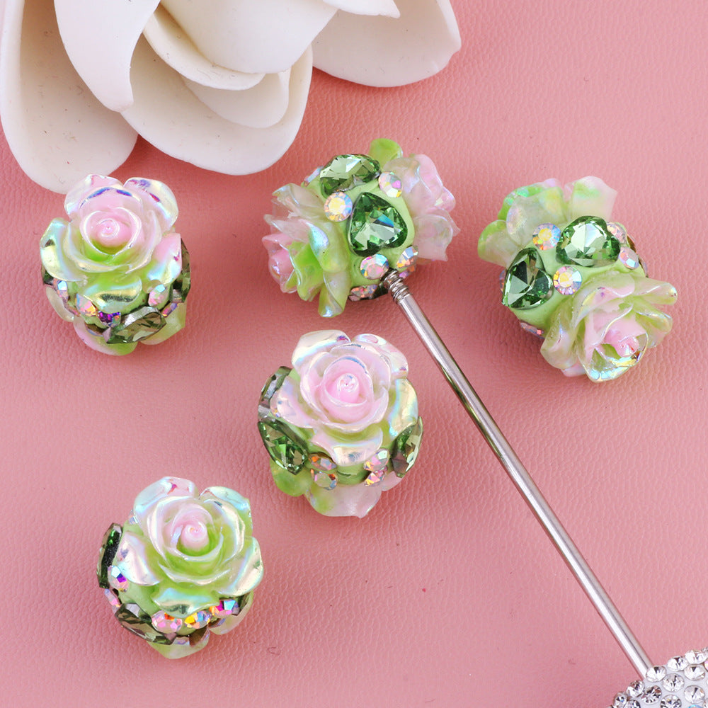 Double-sided Diamond-encrusted Rose Flower Soft Clay Diamond Ball