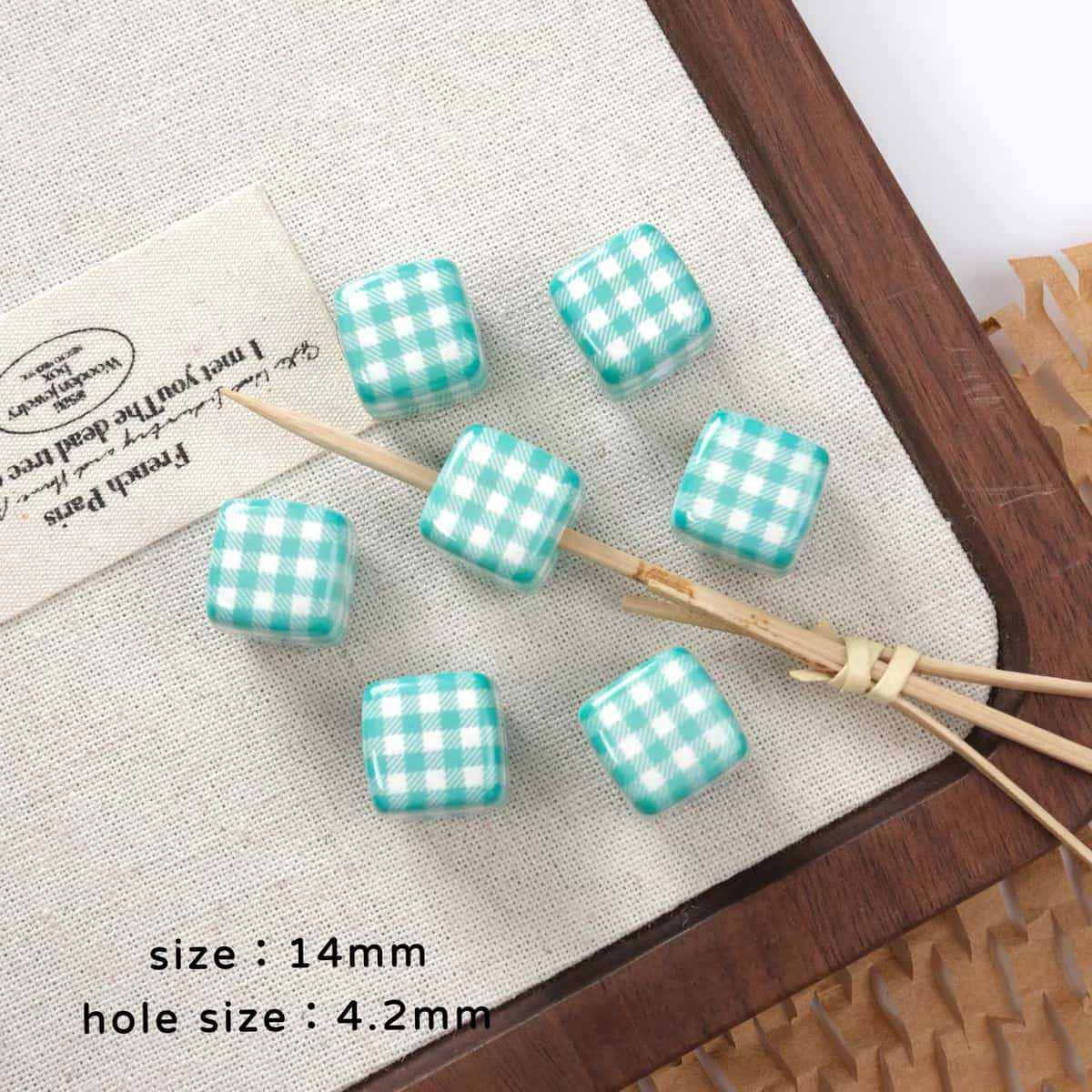 Acrylic Grid Square Handmade Beads