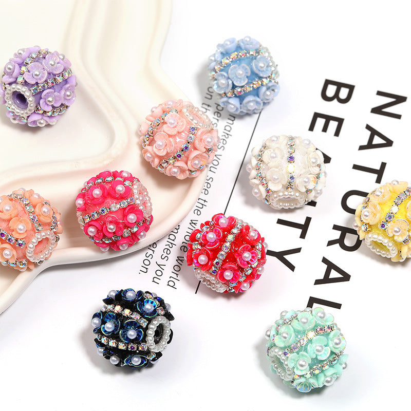 Acrylic Flower Beads High-Value Handmade Round Beads