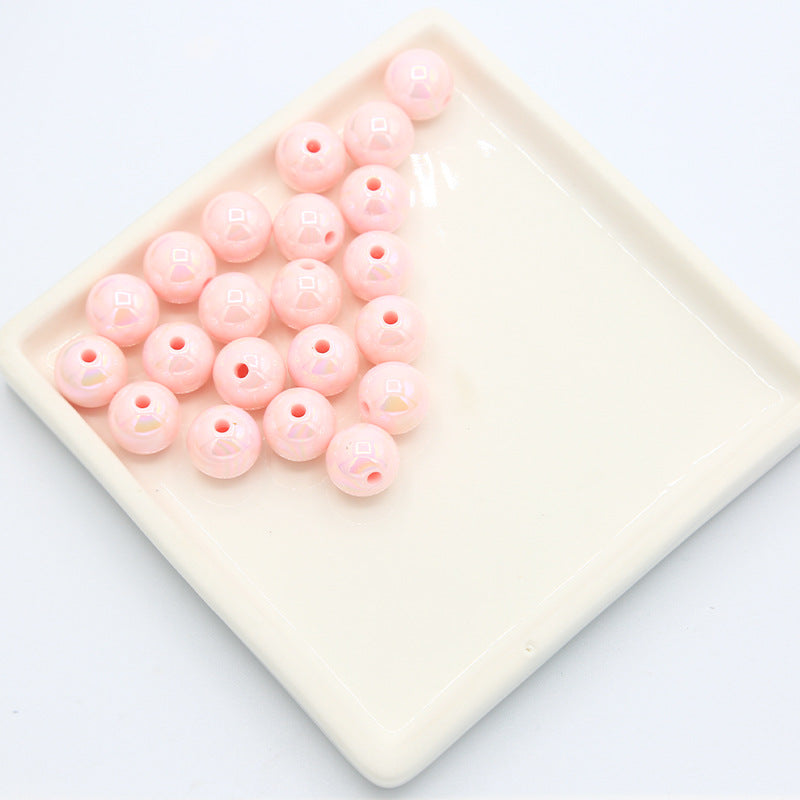 電気メッキマカロンソリッドカラーアクリルABカラフルラウンドビーズDIYハンドメイドネックレスブレスレットビーズルースビーズジュエリー