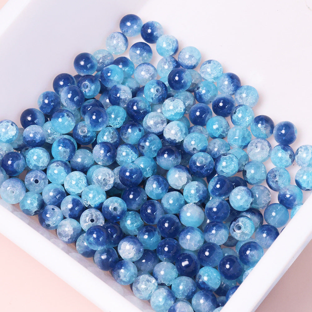 10mm Three-Color Ice Soul Crackle Beads Handmade Glass Beads Loose Beads