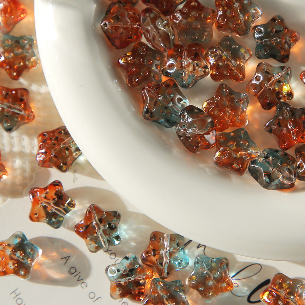 Five-pointed Star Glass beadable Beads Gradient Star