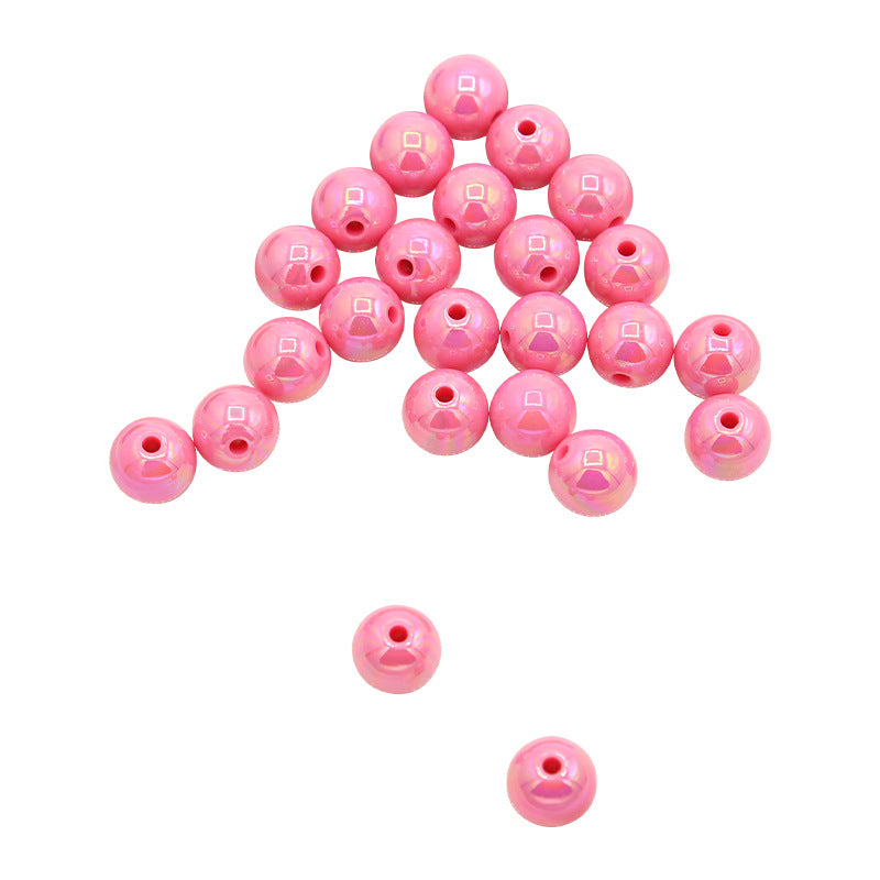 電気メッキマカロンソリッドカラーアクリルABカラフルラウンドビーズDIYハンドメイドネックレスブレスレットビーズルースビーズジュエリー