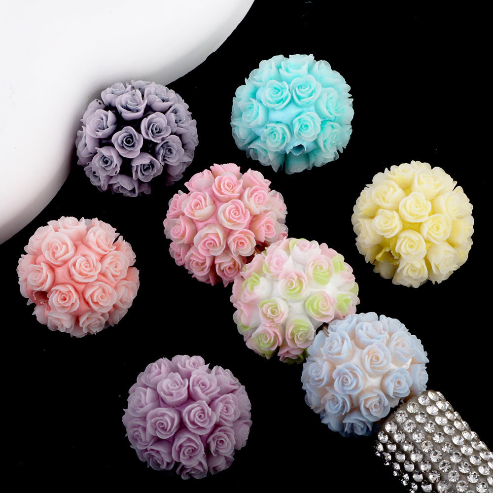 Colorful Rose Flower Luminous Clay Ball Ceramic Clay Drill Ball