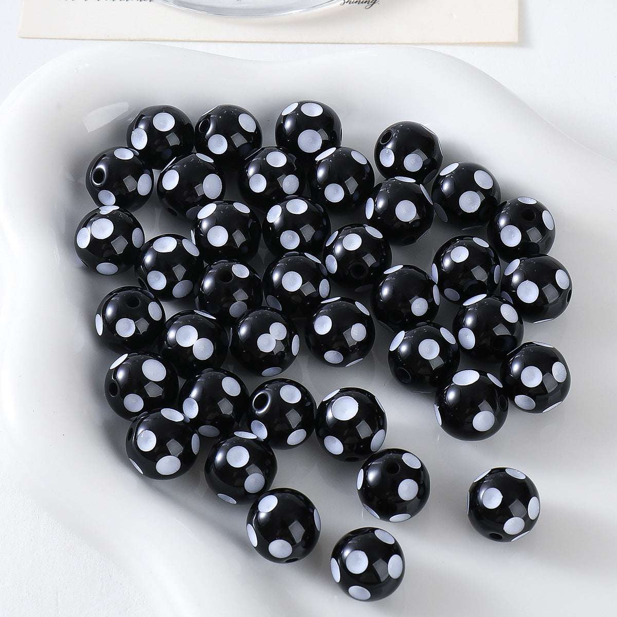 12mm Cute Fun Polka Dot Color Resin round Beads