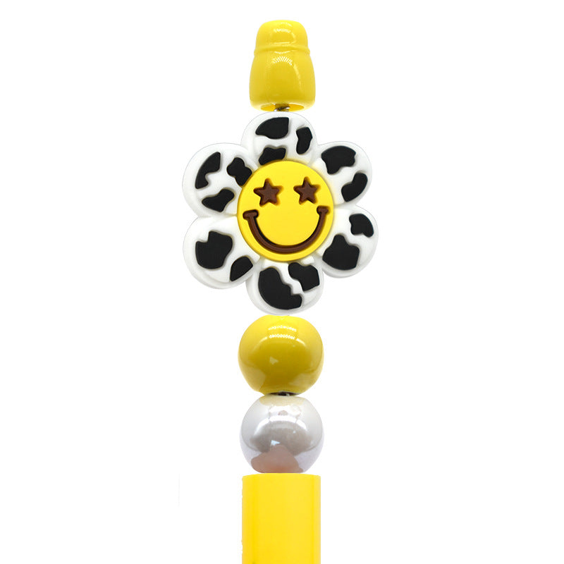 Cute Flower Handmade Beaded Silicone Focal Beads