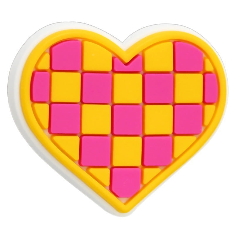 Grid Heart Series Silicone Focus Beads
