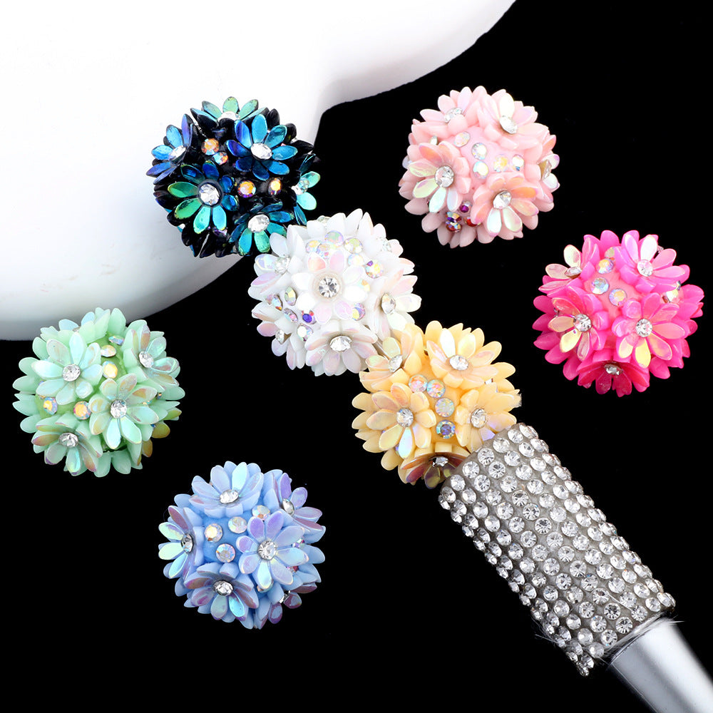 Diamond-encrusted Colorful Eight-Petal Flower Ball