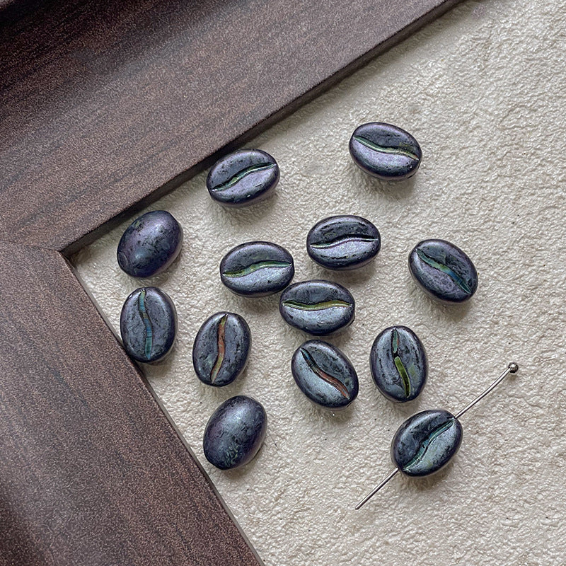 Coffee Bean Czech Glass Beads
