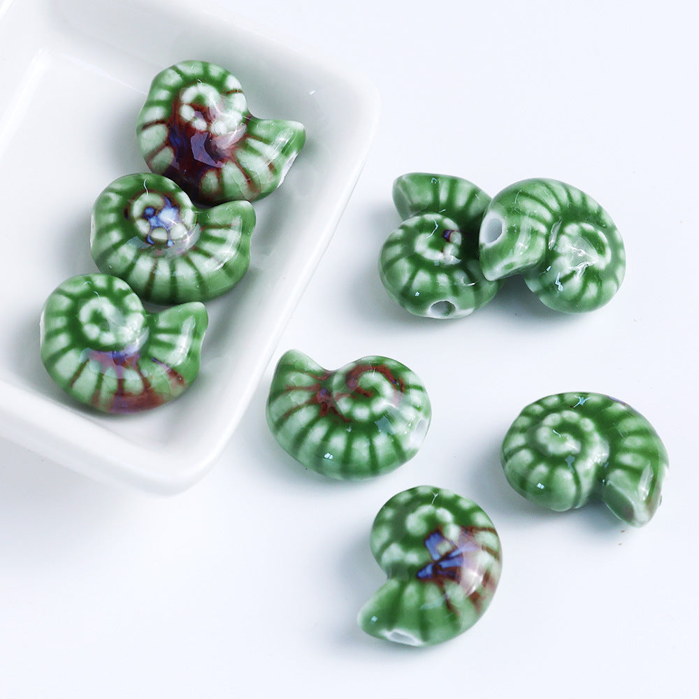 Snail Ceramic conch beadable beads