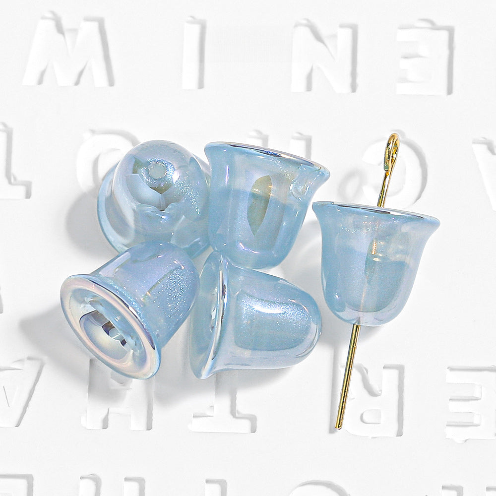 Thin and Glittering Plating Color Little Bell Shape Beads