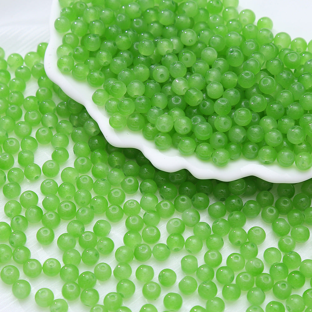 6-10mm Imitation Jade Glass Beads Glass Beads Loose Beads