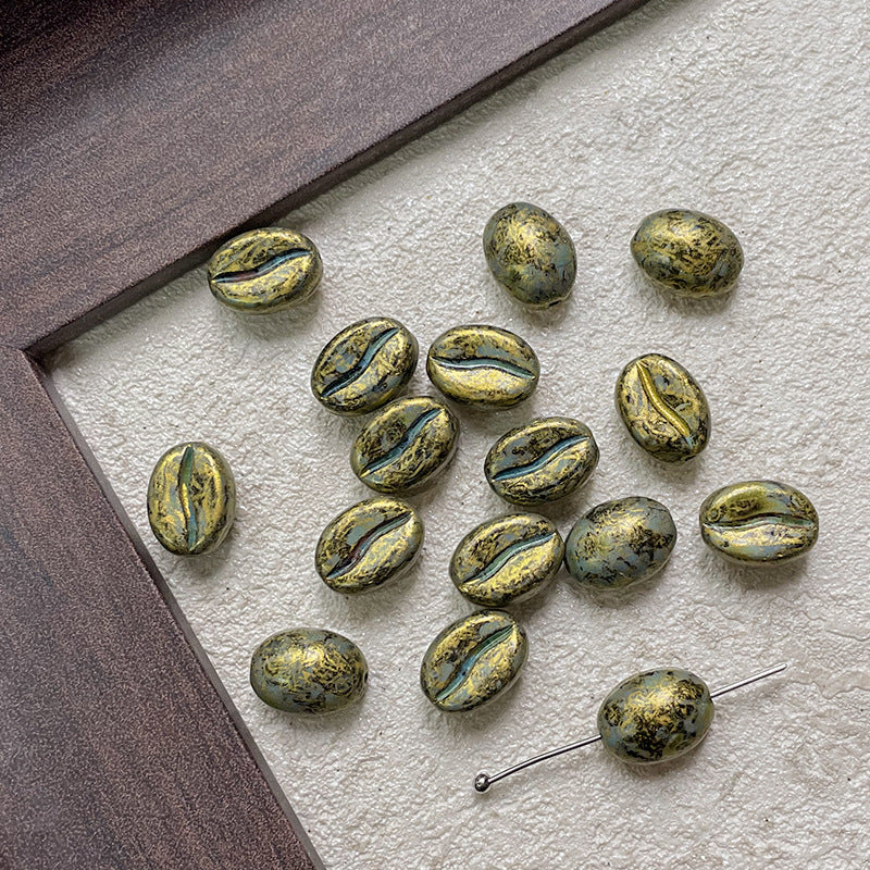 Coffee Bean Czech Glass Beads
